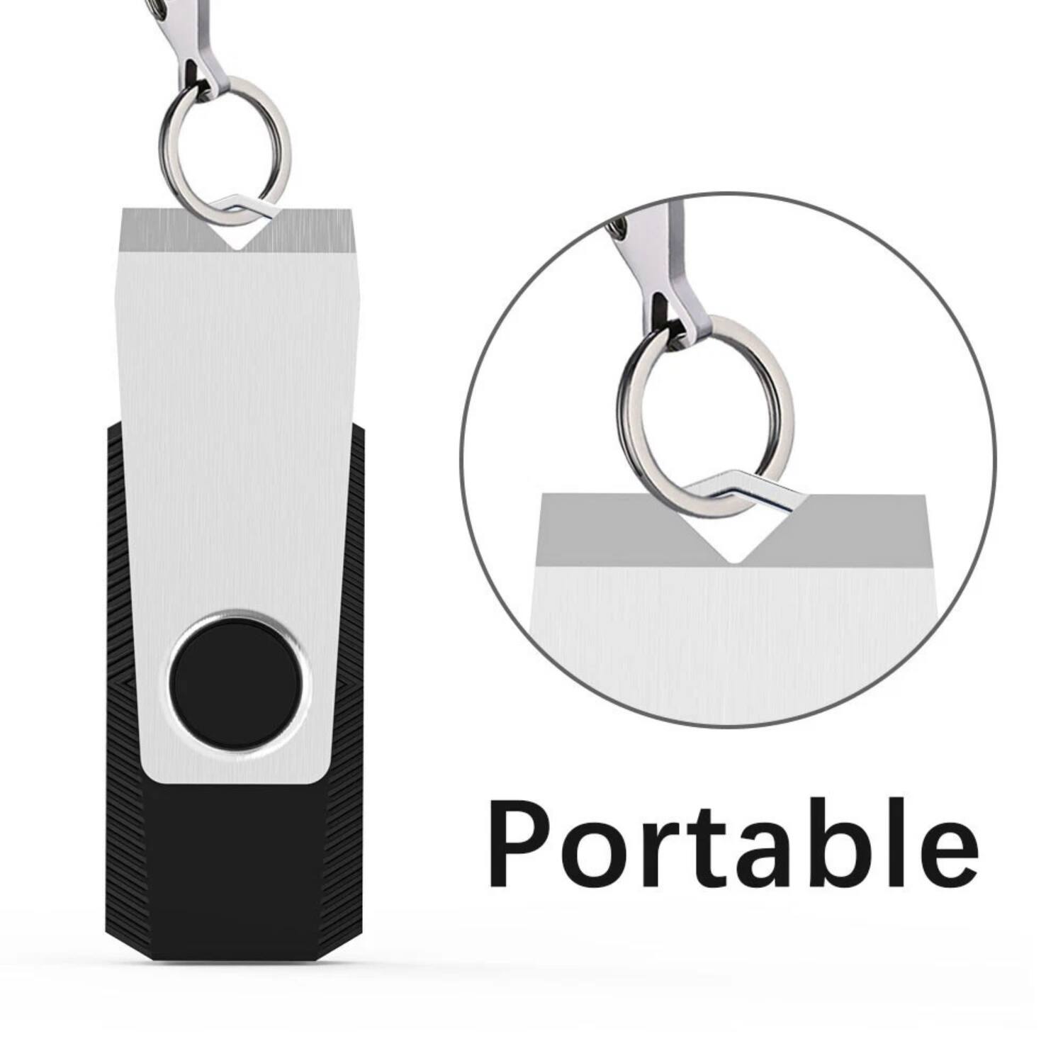 Angle. Stock Preferred - 5-Pack 32GB USB 2.0 Swivel Flash Drives - Black.