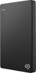 Front. Seagate - Backup Plus Slim 2TB External USB 3.0/2.0 Portable Hard Drive - Black.
