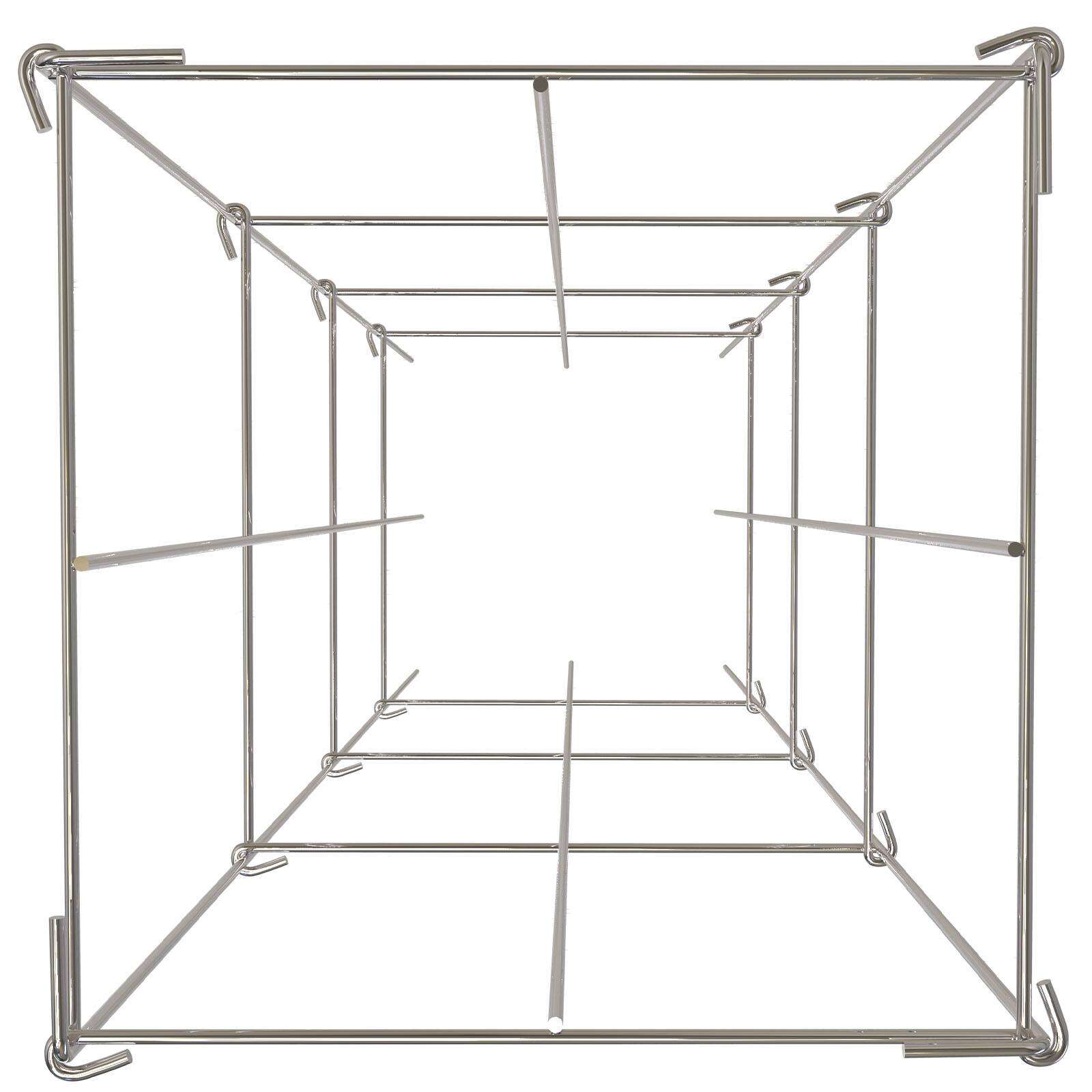Alt View 5. VEVOR - Tomato Cages, 11.8" x 11.8" x 46.1", 10 Packs Square Plant Support Cages, Silver PVC-coated Steel Tomato Towers - Silver.