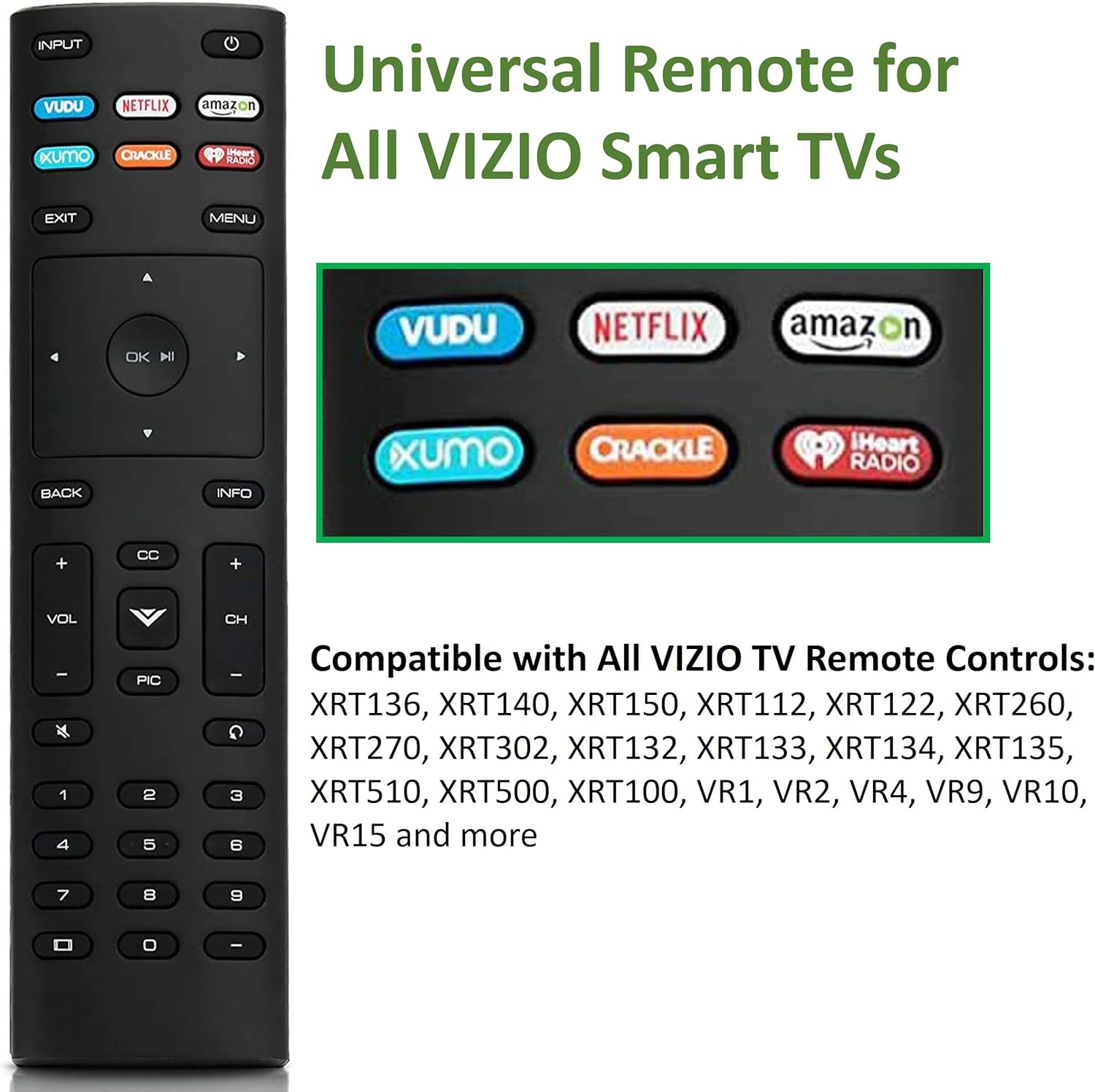 VINABTY New Universal XRT136 Replaced Remote Control Fits for All