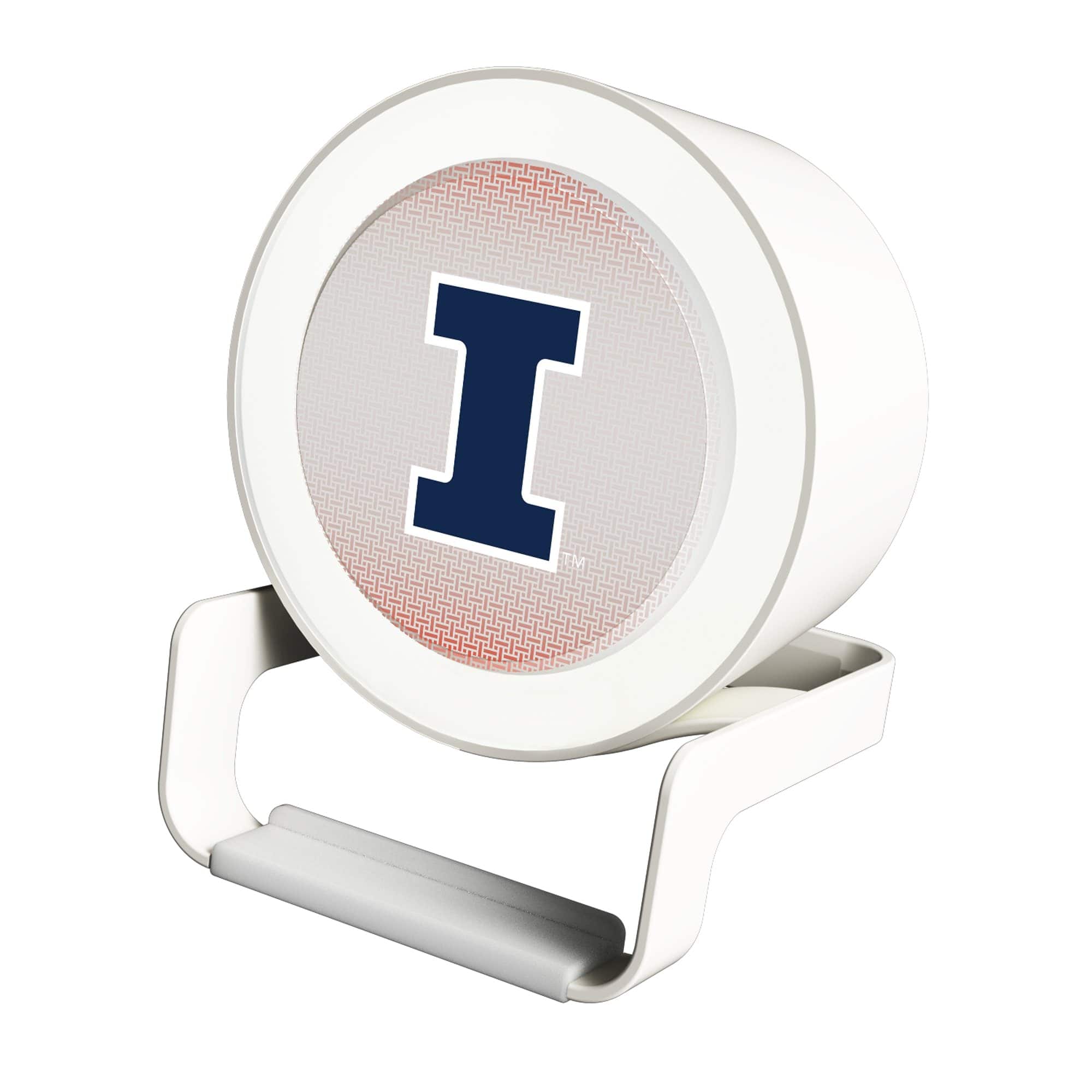 Front. Keyscaper - Illinois Fighting Illini Linen Print Nightlight Charger & Bluetooth Speaker - White.