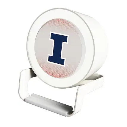Front. Keyscaper - Illinois Fighting Illini Linen Print Nightlight Charger & Bluetooth Speaker - White.