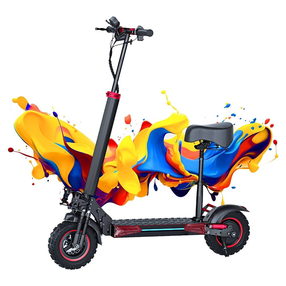Angle. Loheer - Loheer Adult Folding Electric Scooter 1200W Heavy Duty Fast E-Scooter with 11 Inch Solid Tires and LCD Display - Black.