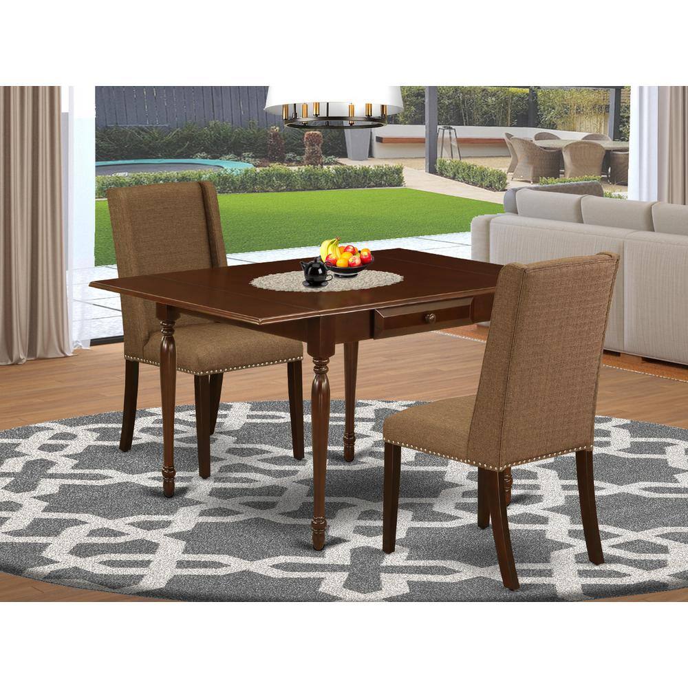 Angle. East West Furniture - Dining Room Set Mahogany - Brown.
