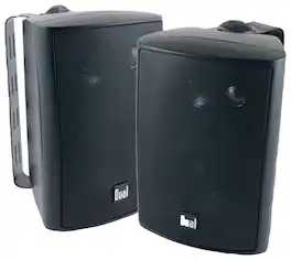 Dual - 4" 3-Way Indoor/Outdoor Loudspeakers (Pair) - Black