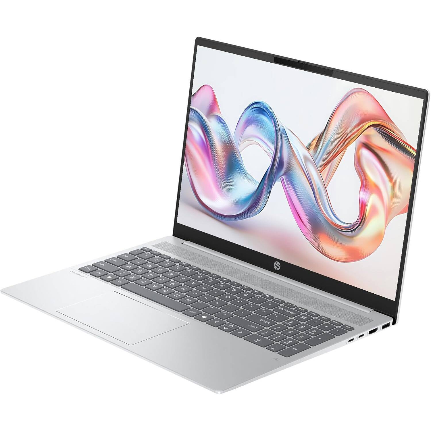 Alt View 4. HP - HP OmniBook 5 Laptop 16.0 WUXGA (AMD Ryzen AI 7 350, 32GB LPDDR5X, 1TB PCIe SSD, AMD Radeon 860M, Win 11 Pro) - Glacier Silver.