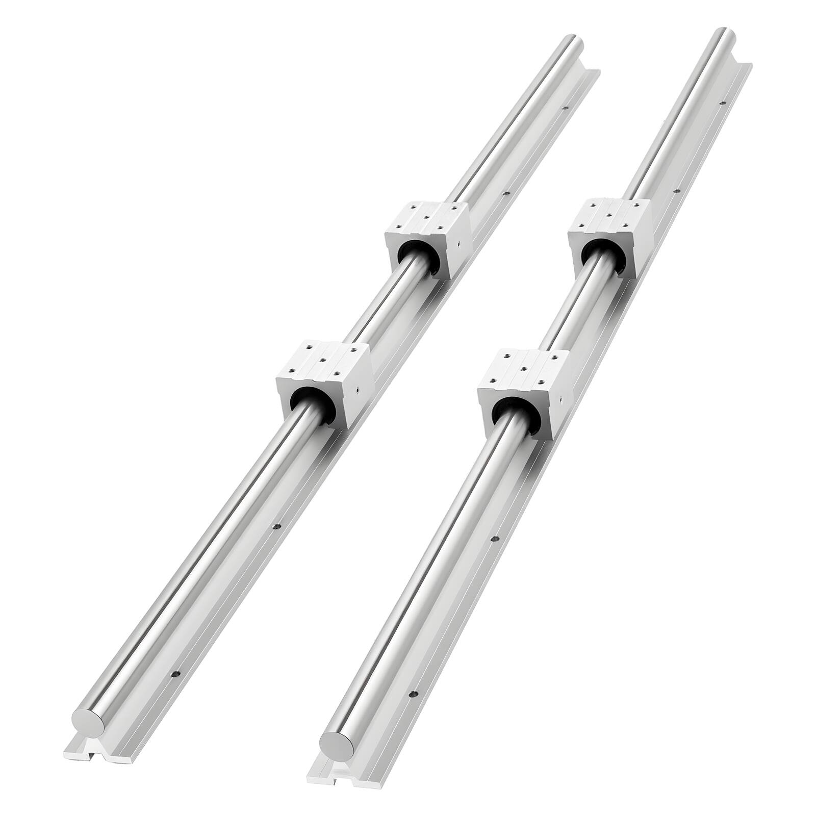 Alt View 5. VEVOR - Linear Rail Kit, SBR25, 2Pcs 1200 mm (47.24 inch) Linear Motion Guide Rails and 4Pcs Bearing Slide Blocks - Silver.