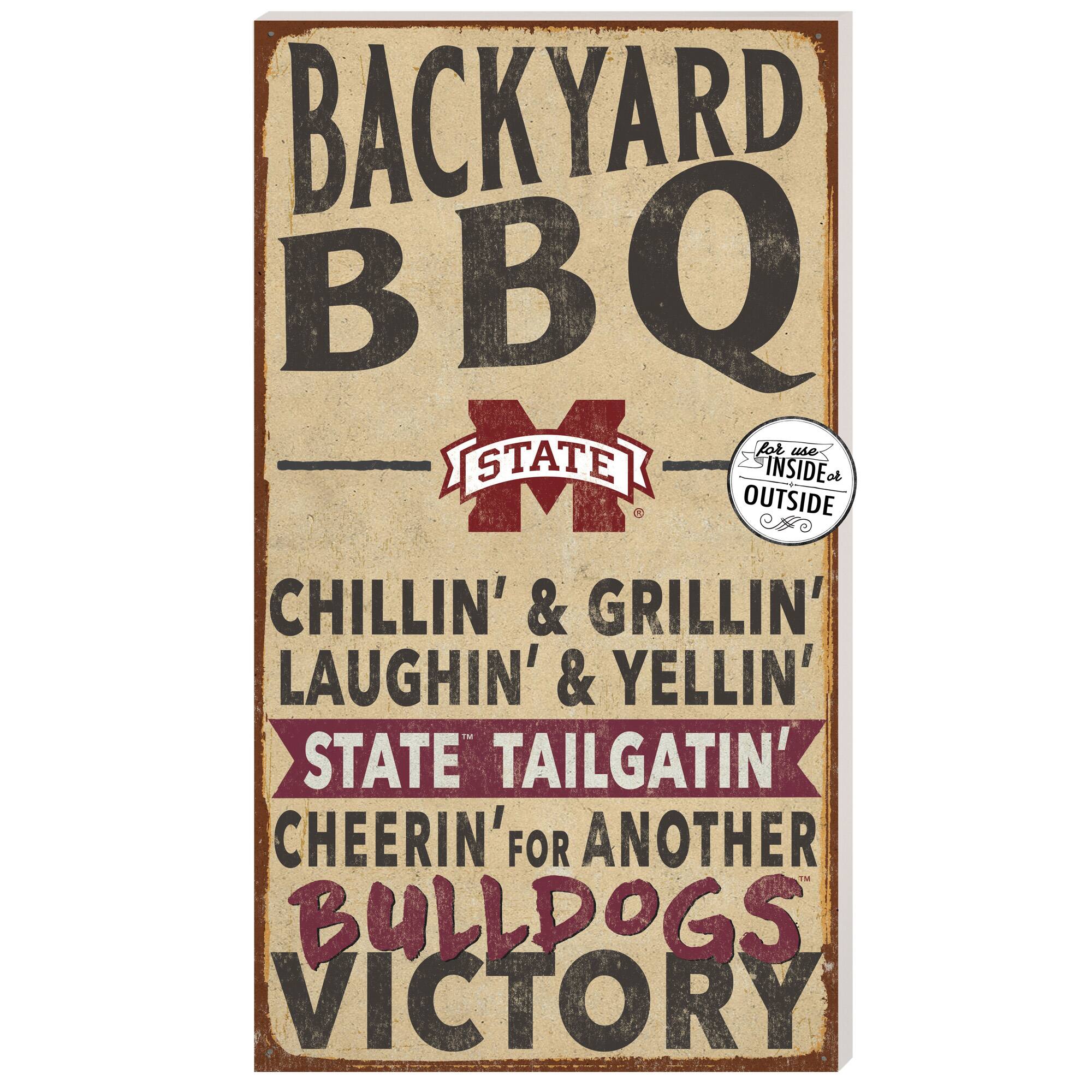 Mississippi State Bulldogs 11'' x 20'' Indoor/Outdoor BBQ Sign
