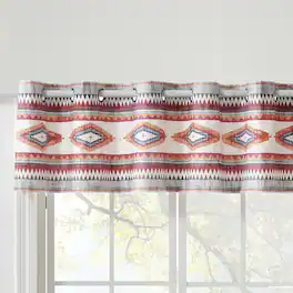 Greenland Home Fashions - Kiva Western Boho Grommet Window Valance 84" x 16" by Greenland Home Fashion - Stone