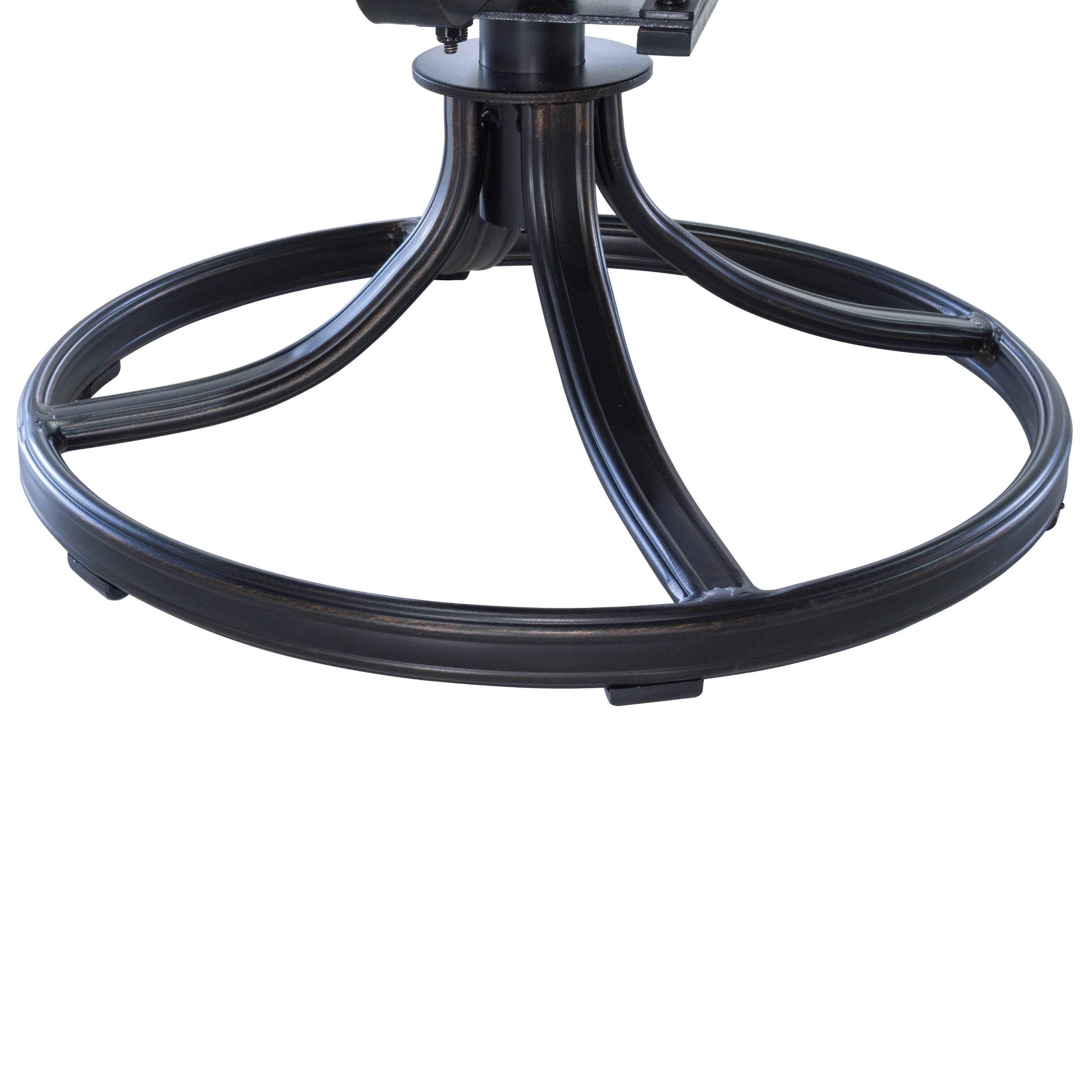 Alt View 6. Mondawe - 2-Piece Outdoor Patio Cast Aluminum Swivel Sling Chair - Black+Brown.