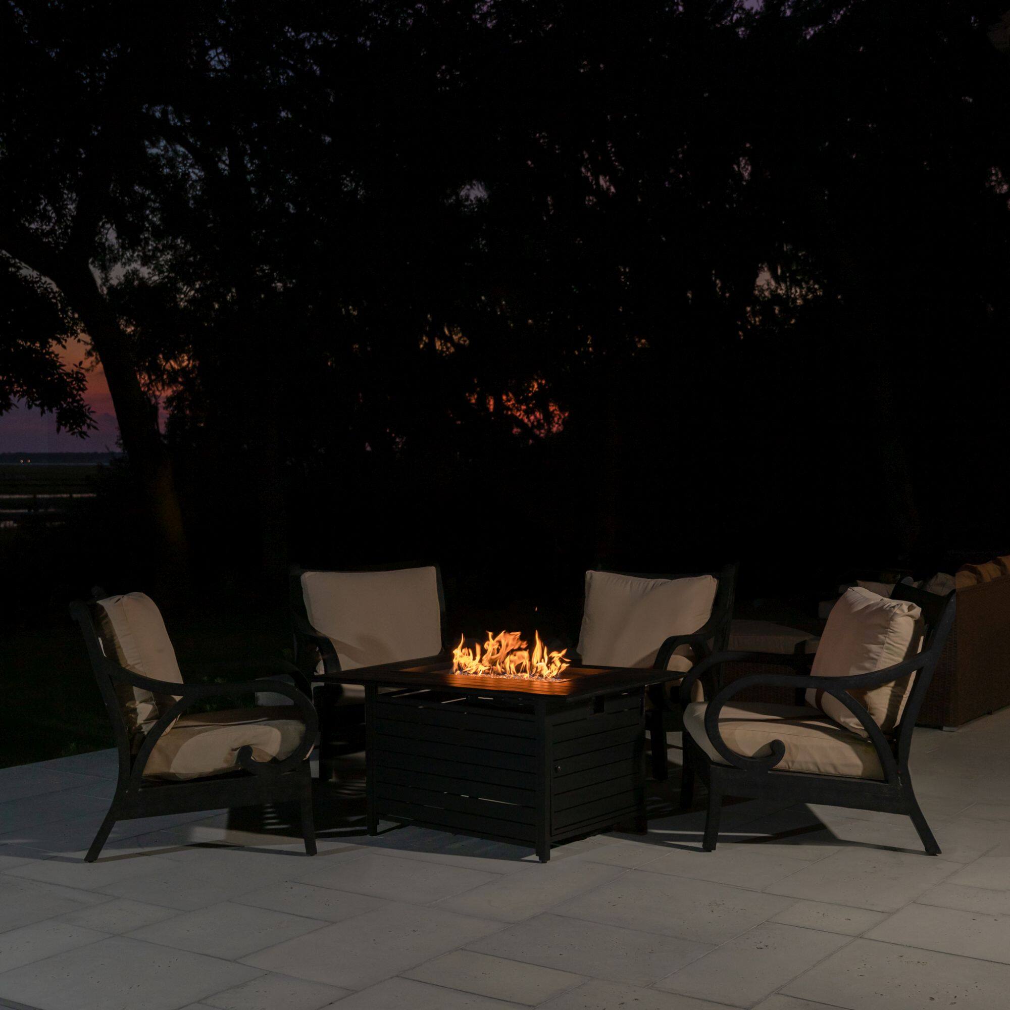 Alt View 23. Fire Sense - Fire Sense Armstrong Basketweave Aluminum Convertible Gas Fire Pit Table 55000 BTU Multi-Functional Outdoor Firepit - Antique Bronze.