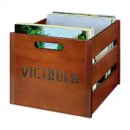 Victrola - Wooden Vinyl Record Crate - Mahogany
