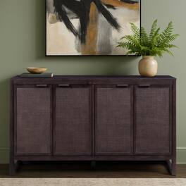 Teamson Home - Hatteras Sideboard with 4 Doors, Espresso - Black