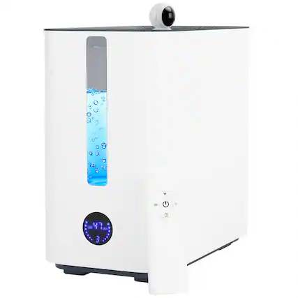 Front. Topteng - 2.6Gal Large Capacity Humidifier -4-Spray Nano Mist, 50H Runtime, Top-Fill, Smart Display with Timer & Auto Shut-Off - White.