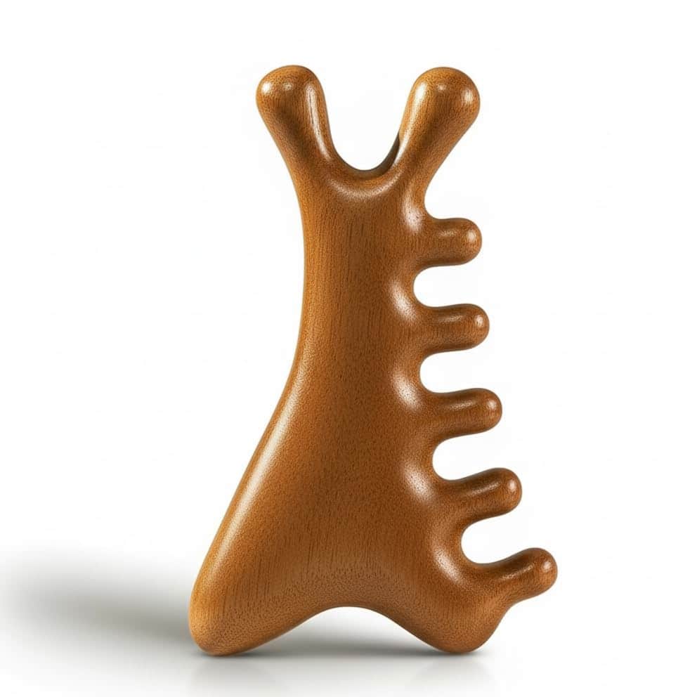 Vulpecula Spade - Gua Sha Facial Tool 4-in-1,Natural Sandalwood Lymphatic Drainage Massager Tool,Relaxation of The Neck & Jaw Lifting,Nose