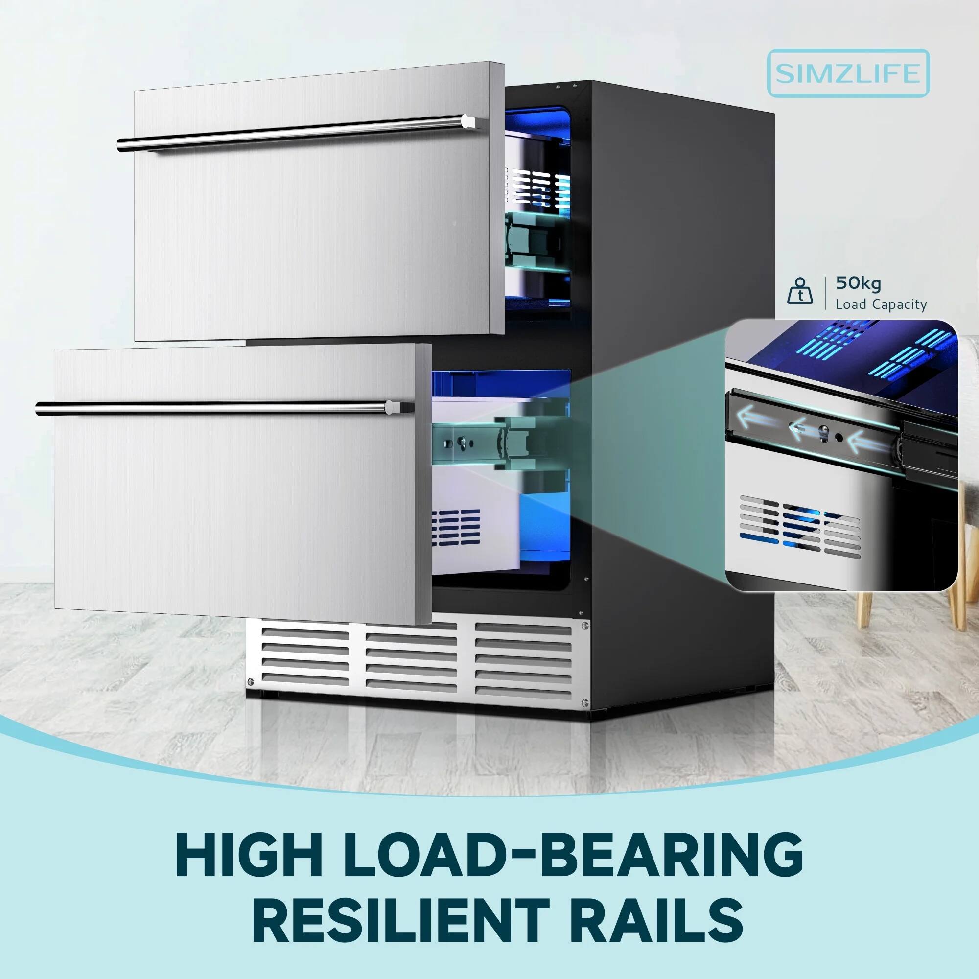 SIMZLIFE  
50kg Load Capacity  
HIGH LOAD-BEARING RESILIENT RAILS