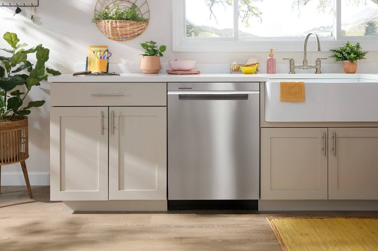 Alt View 2. Whirlpool - 24 inch Top Control Built-In Stainless Steel Tub Dishwasher with 3rd Rack, AI Intelligent Wash, 47 dBA - Stainless Steel.