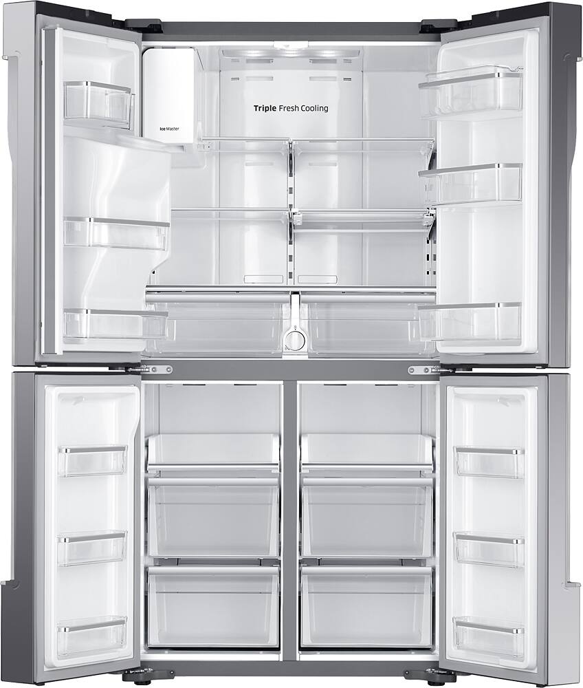 Alt View 16. Samsung - 23 cu. ft. Counter Depth 4-Door with Cool Select Plus Fingerprint Resistant Refrigerator - Stainless Steel.