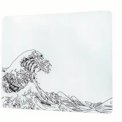 Front. Frangdom - 410x310mm Glass Gaming Mouse Pad Hard Surface Precision Speed Control - White(Kanagawa).