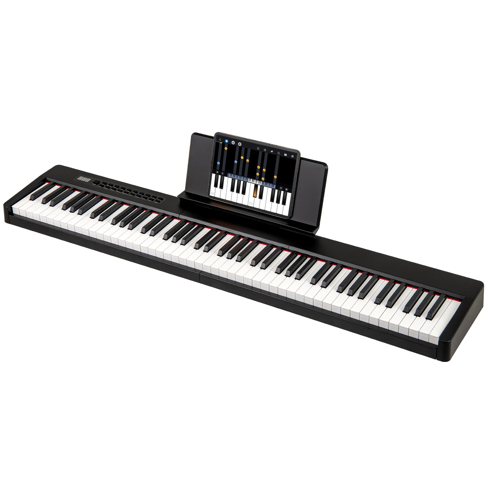 Gymax - 88 Keys Velocity-Sensitive Piano Keyboard Portable Full Size Electric Keyboard - Black