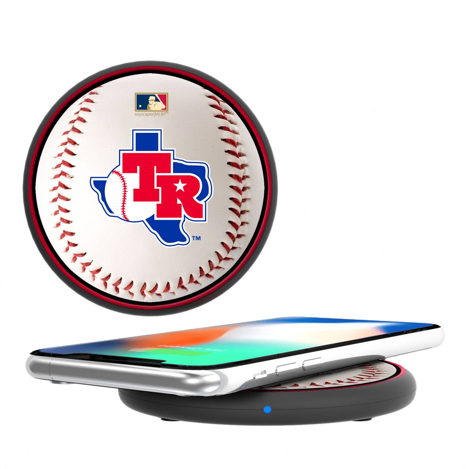 Front. Keyscaper - Texas Rangers Wireless Charger - Multicolor.