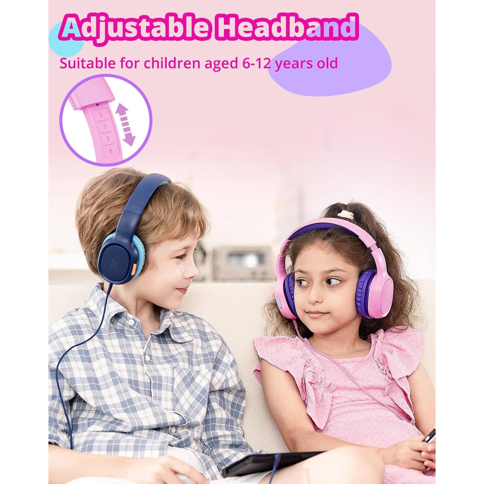 Adjustable Headband Suitable for children aged 6-12 years old.