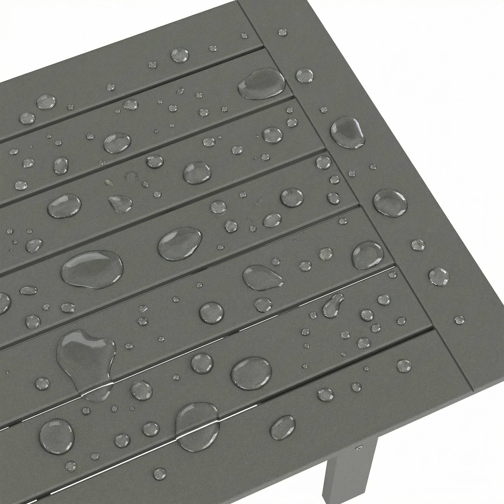 Alt View 5. Famapy - HDPE Outdoor Dining Table with Umbrella Hole & Cap-Solid Panel Patio Table for 8 People Weatherproof & Low Maintenance - Gray.