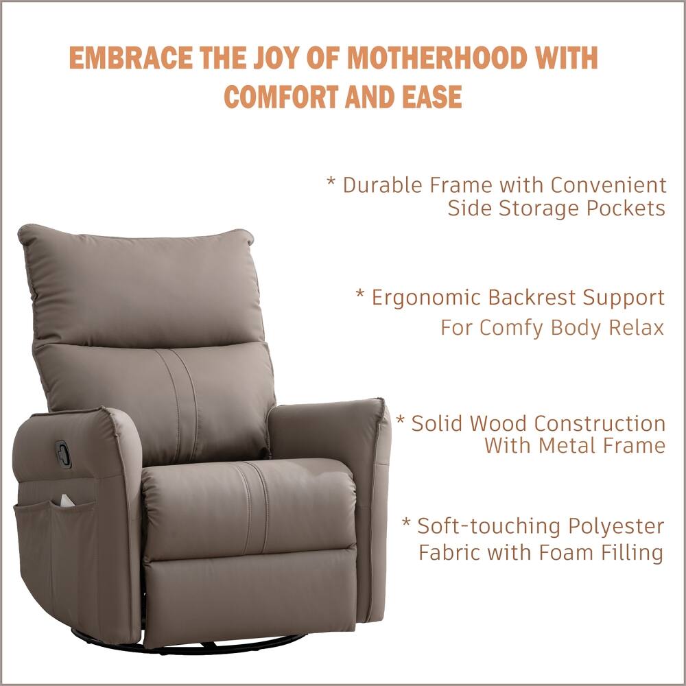 EMBRACE THE JOY OF MOTHERHOOD WITH COMFORT AND EASE

- Durable Frame with Convenient Side Storage Pockets
- Ergonomic Backrest Support For Comfy Body Relax
- Solid Wood Construction With Metal Frame
- Soft-touching Polyester Fabric with Foam Filling