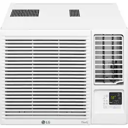 LG - 330 sq. ft. 7,600 BTU 115-Volt Window Air Conditioner with Cool, Heat and Wi-Fi Control - White