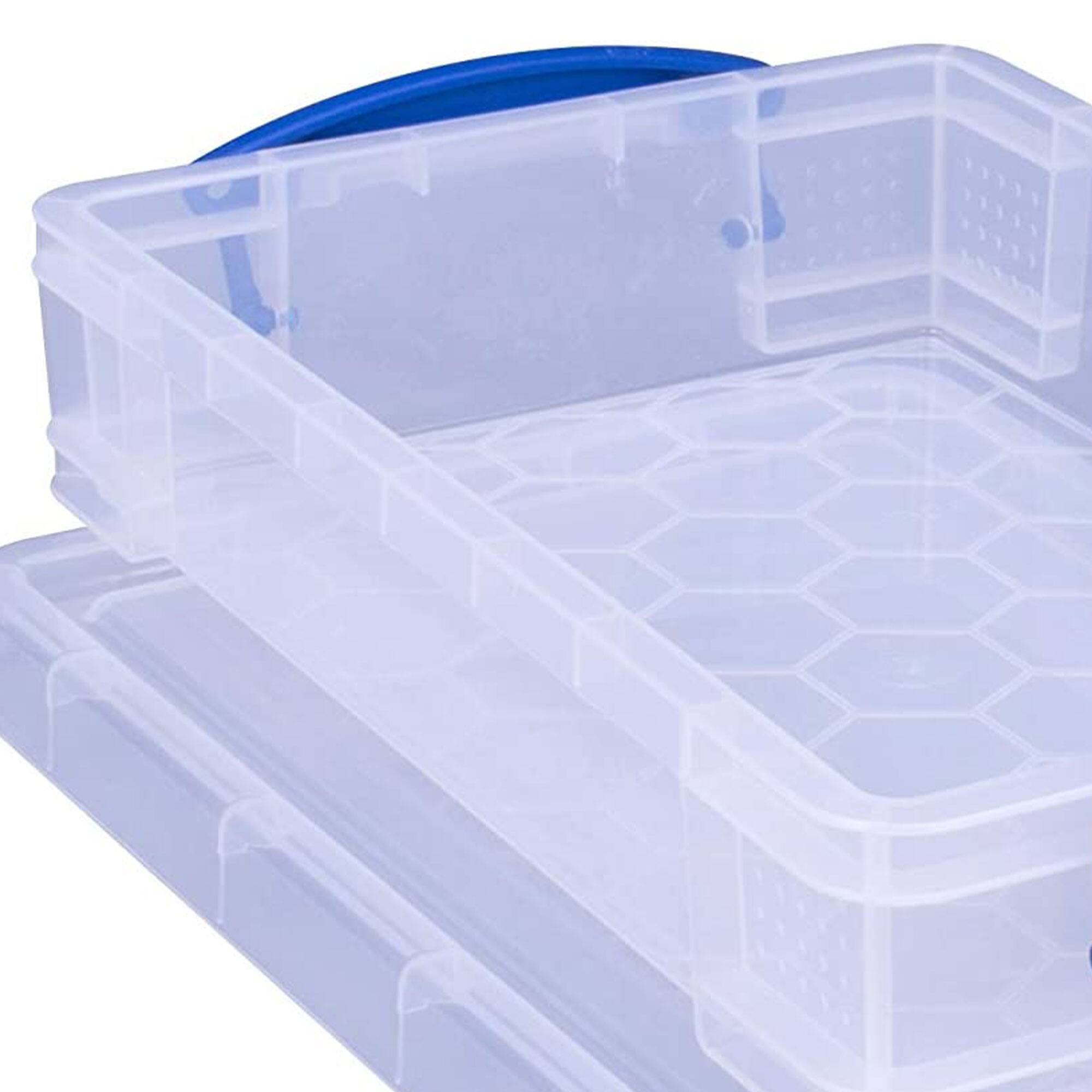 Alt View 3. Really Useful Box - Really Useful Box 4L Storage Container with Lid and Clip Lock Handles, (2 Pack) - Clear.