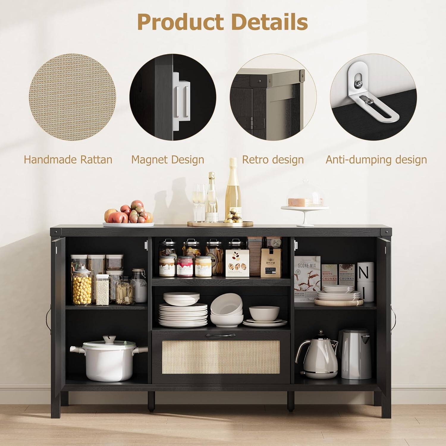 Product Details

- Handmade Rattan
- Magnet Design
- Retro design
- Anti-dumping design