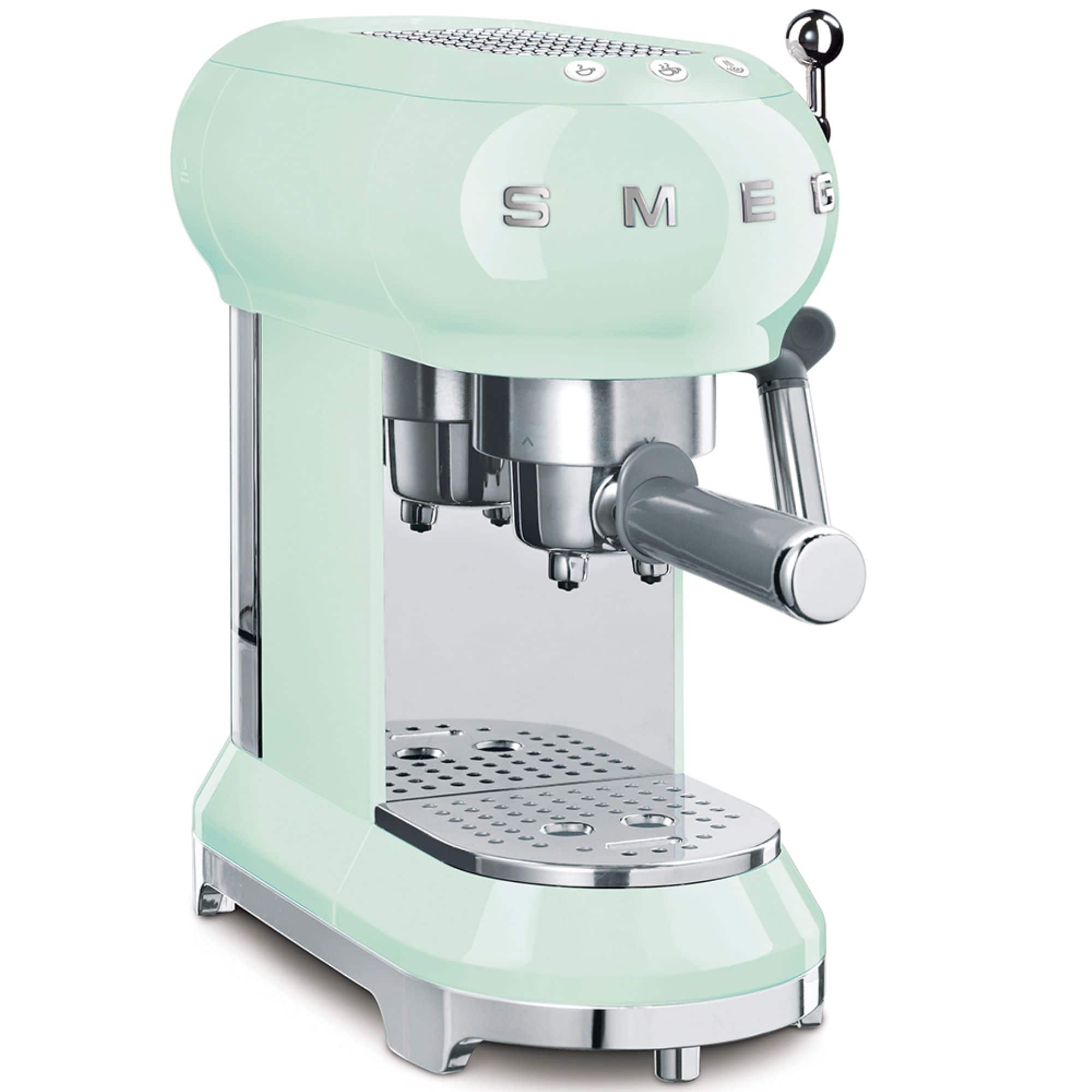 Front. SMEG - SMEG Semi-Automatic Espresso Machine with 15 bar pressure - Pastel Green.