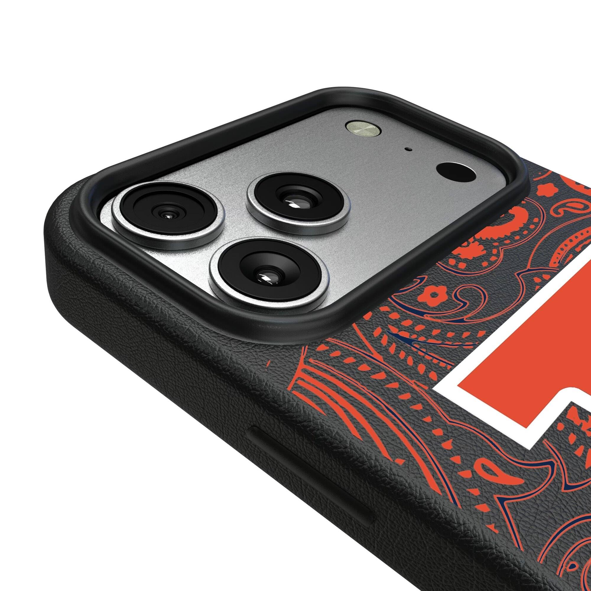 Alt View 2. Keyscaper - Illinois Fighting Illini Paisley iPhone Magnetic Bump Case - 16 - Black.