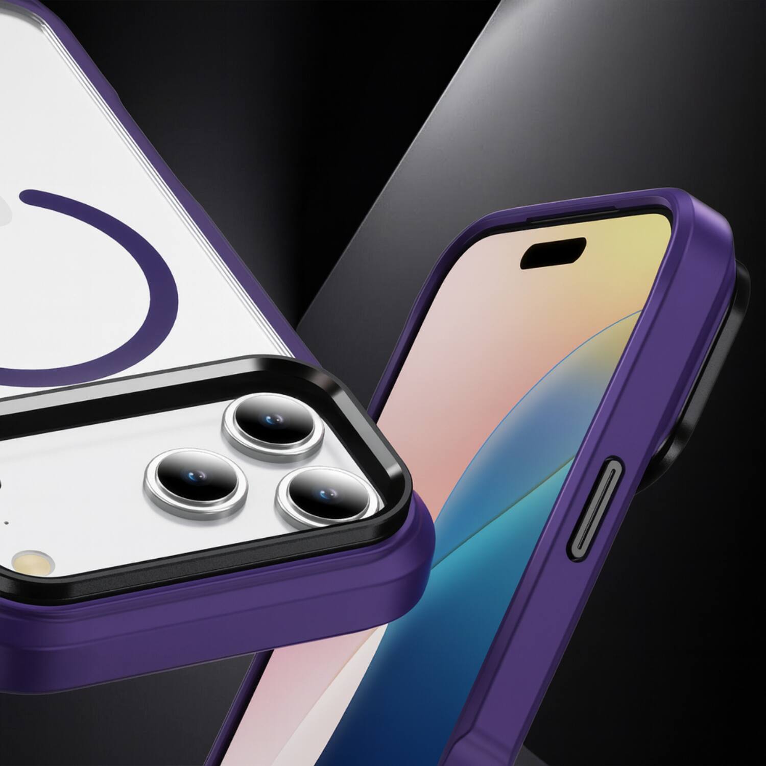 Back. SaharaCase - Apple iPhone 17 Pro Max Kickstand Case | Compatible with Magsafe  | Pro Shield Design | Raider Series - Purple Orchid.