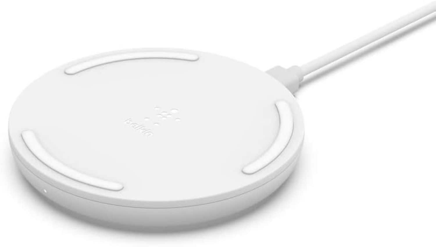 Front. Belkin - Wireless Charging Pad 10W - BOOST↑CHARGE Qi Charger for Apple iPhone, AirPods, Power Supply and Cable Included - White.