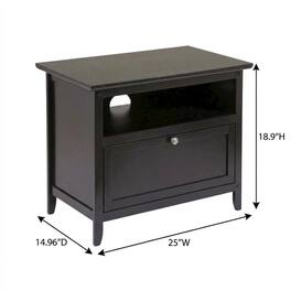 FurniFact - Dark TV Stand with Solid Wood Construction and Transitional Style - Espresso