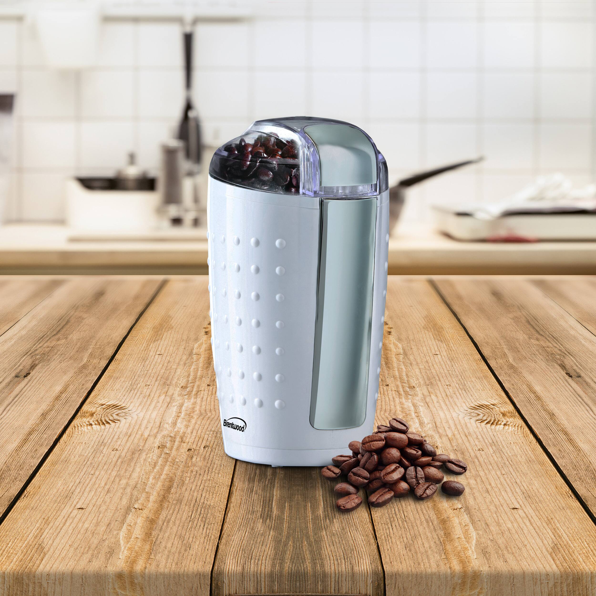 Alt View 1. Brentwood - Brentwood 150W Coffee Grinder in White - White.