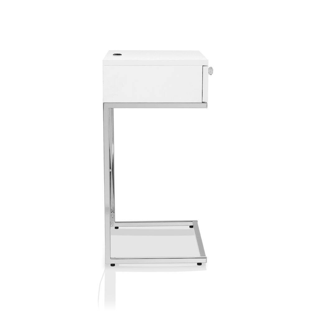 Left. Furniture of America - Kylie Modern Wood 1-Drawer End Table in Glossy White - White.
