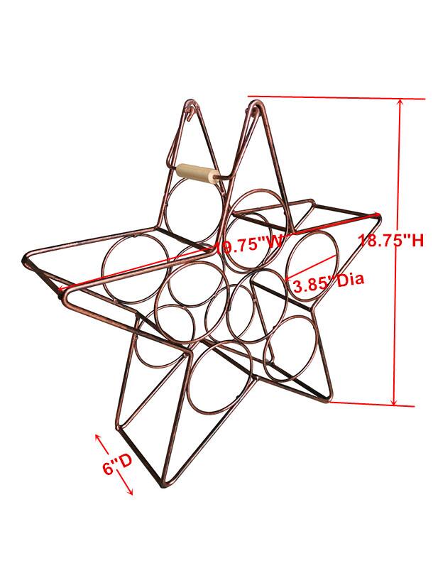 9.75"W x 18.75"H x 3.85" Dia  
6" D