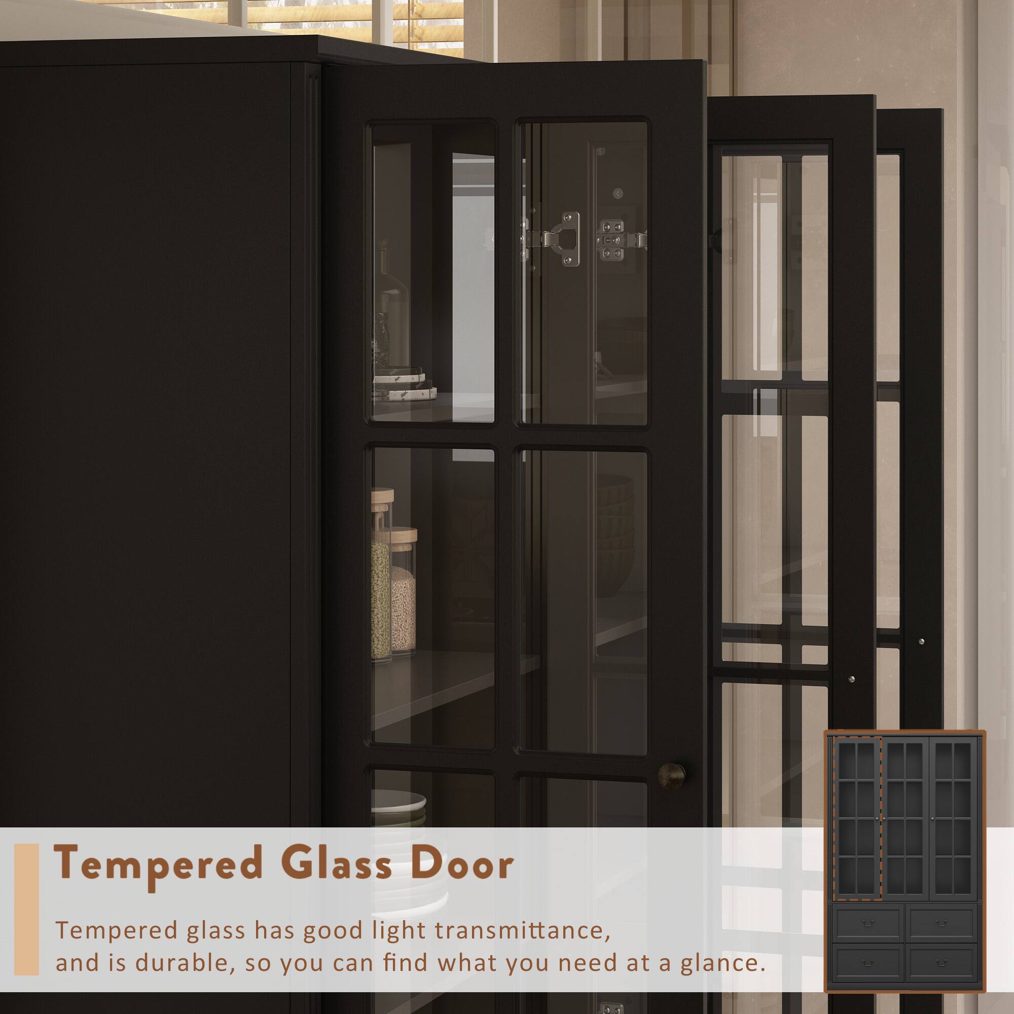 Tempered Glass Door

Tempered glass has good light transmittance, and is durable, so you can find what you need at a glance.