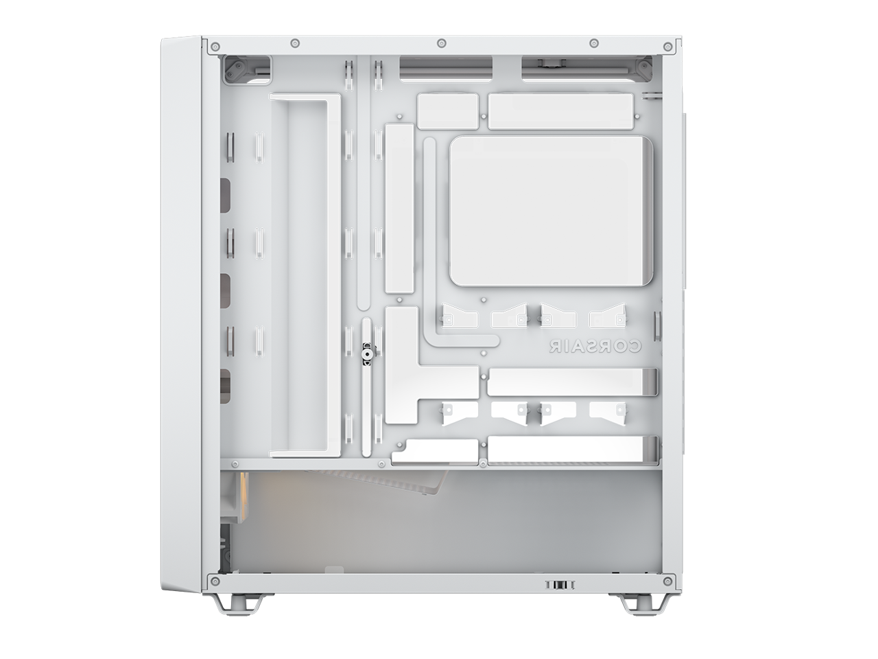 Alt View 2. CORSAIR - CORSAIR 3200D RS ARGB Mid-Tower Chassis, 3x RS120 ARGB Fans, DIY Features, White - White.
