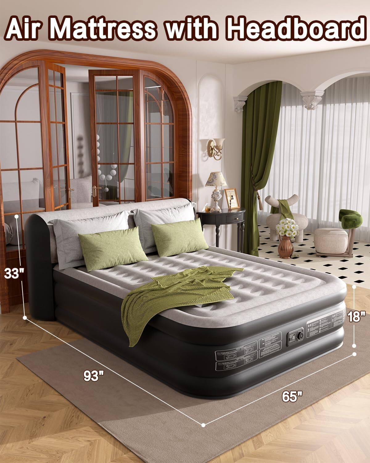 Air Mattress with Headboard

33"  
93"  
65"  
18"