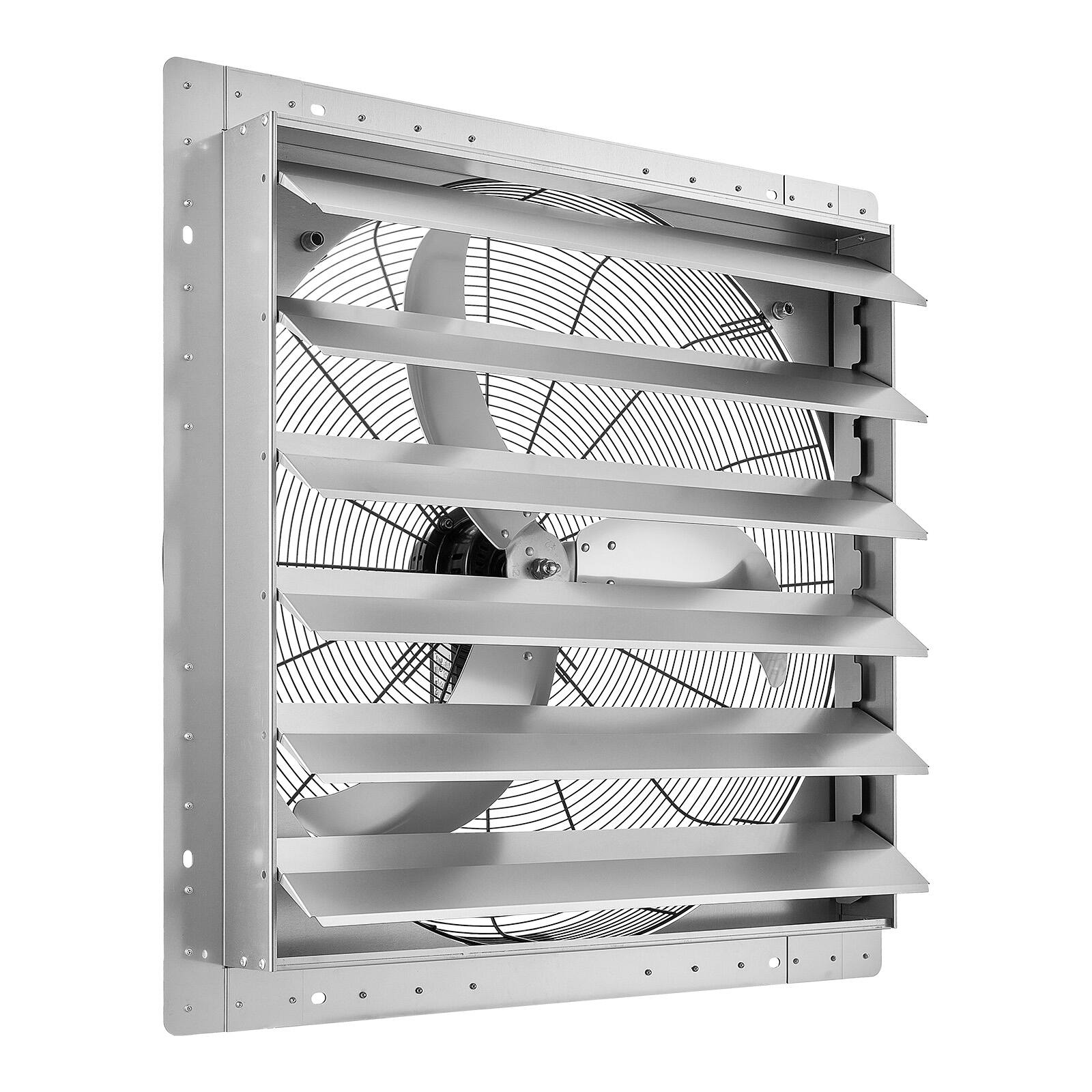 Alt View 5. VEVOR - 30 Inch Shutter Exhaust Fan Wall Mounted Automatic Louvers Silver, Sturdy Steel Housing, Low Noise, AC Motor - Silver.
