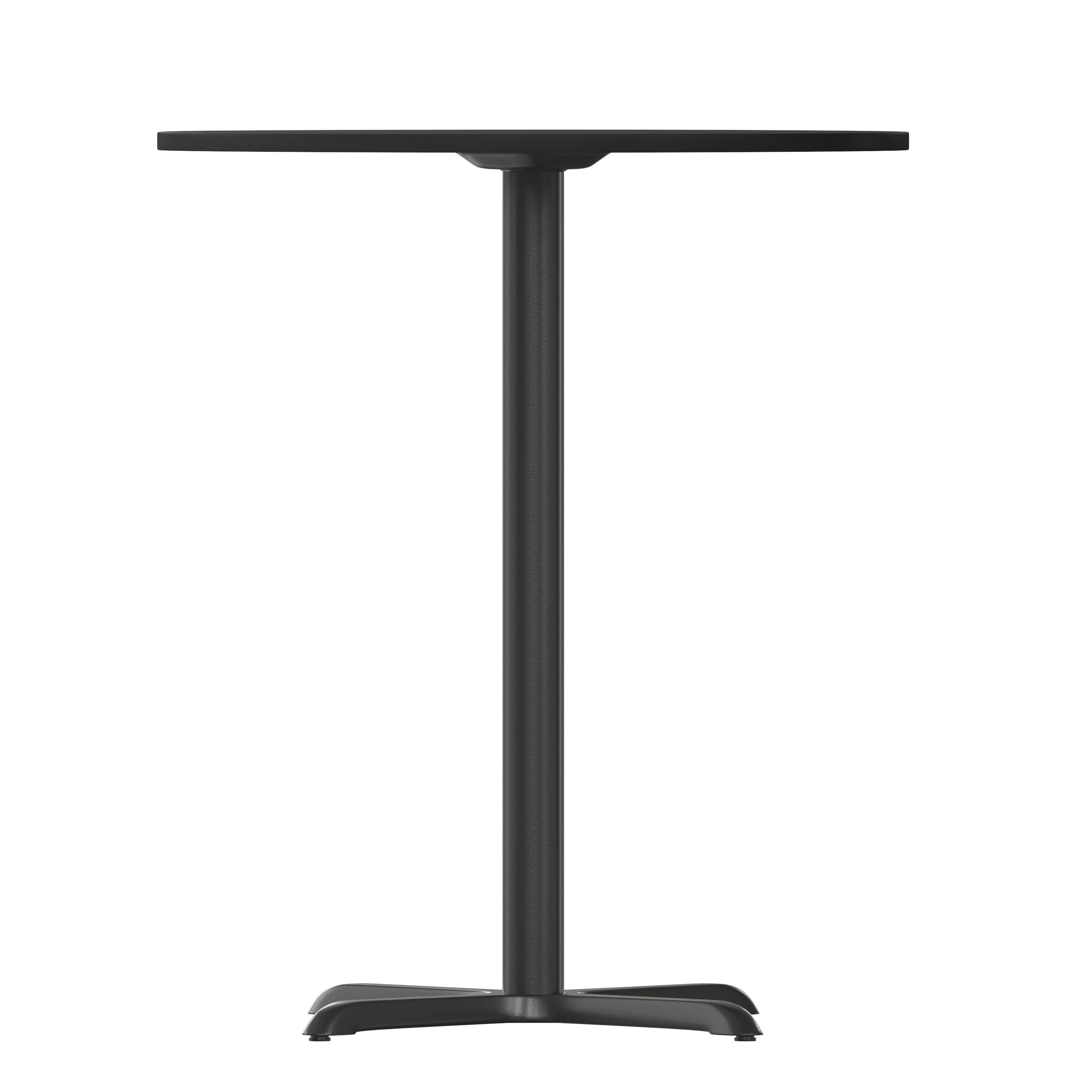 Alt View 6. Emma + Oliver - 30" Round Laminate Table Top with 22"x22" Bar Height Table Base - Black.
