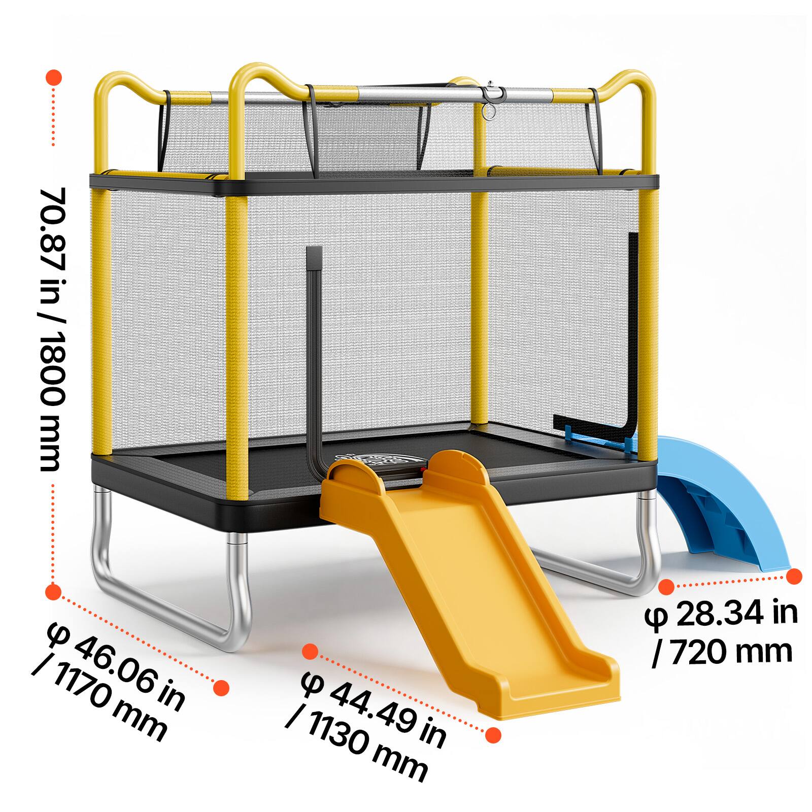 70.87 in / 1800 mm  
46.06 in / 1170 mm  
44.49 in / 1130 mm  
28.34 in / 720 mm