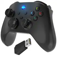 Front. Fosmon - For Switch 2 Pro Controller, Gaming PC Controller, Nintendo Switch Pro Controller with 2 Programmable Buttons - Black.