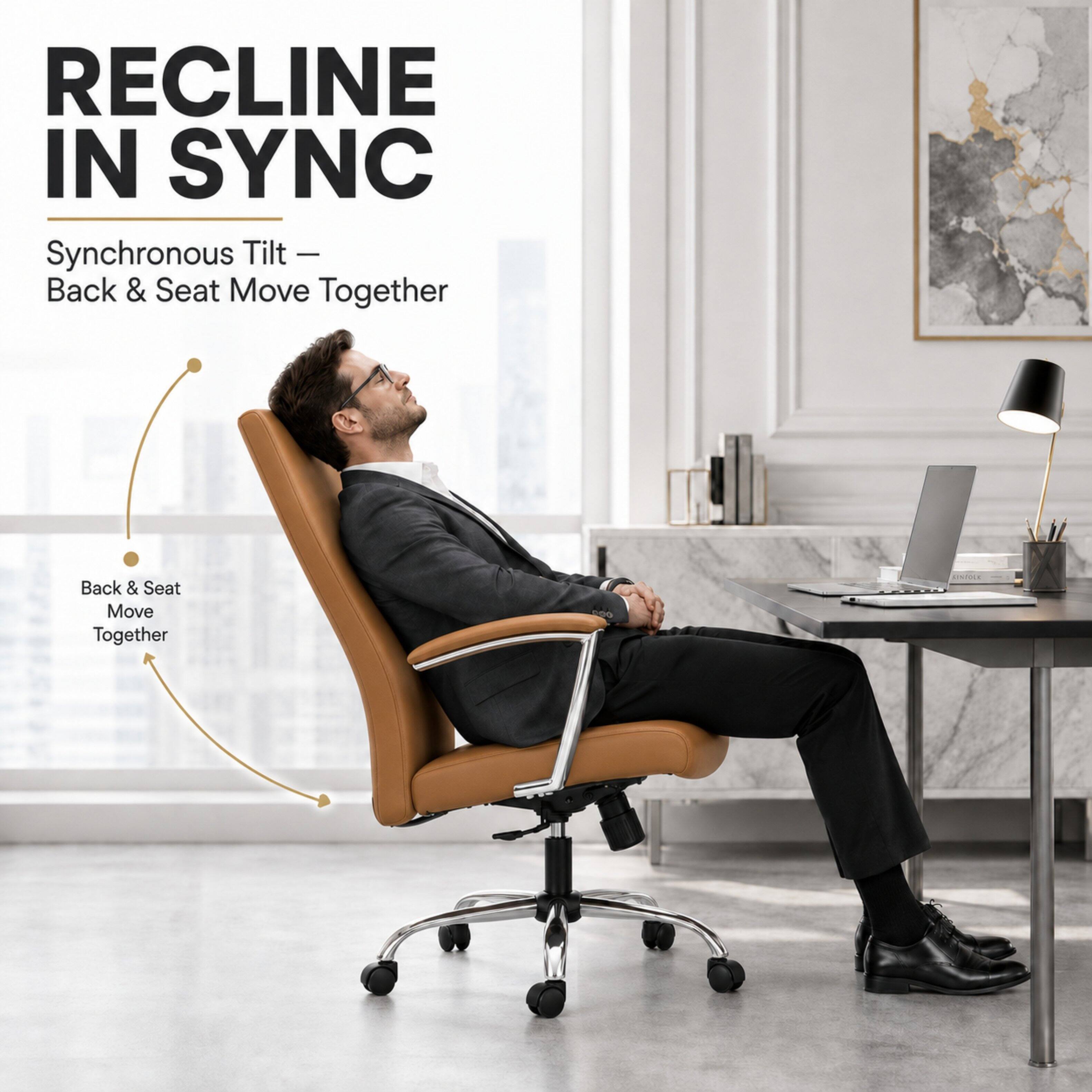 RECLINE IN SYNC  
Synchronous Tilt —  
Back & Seat Move Together  
Back & Seat Move Together