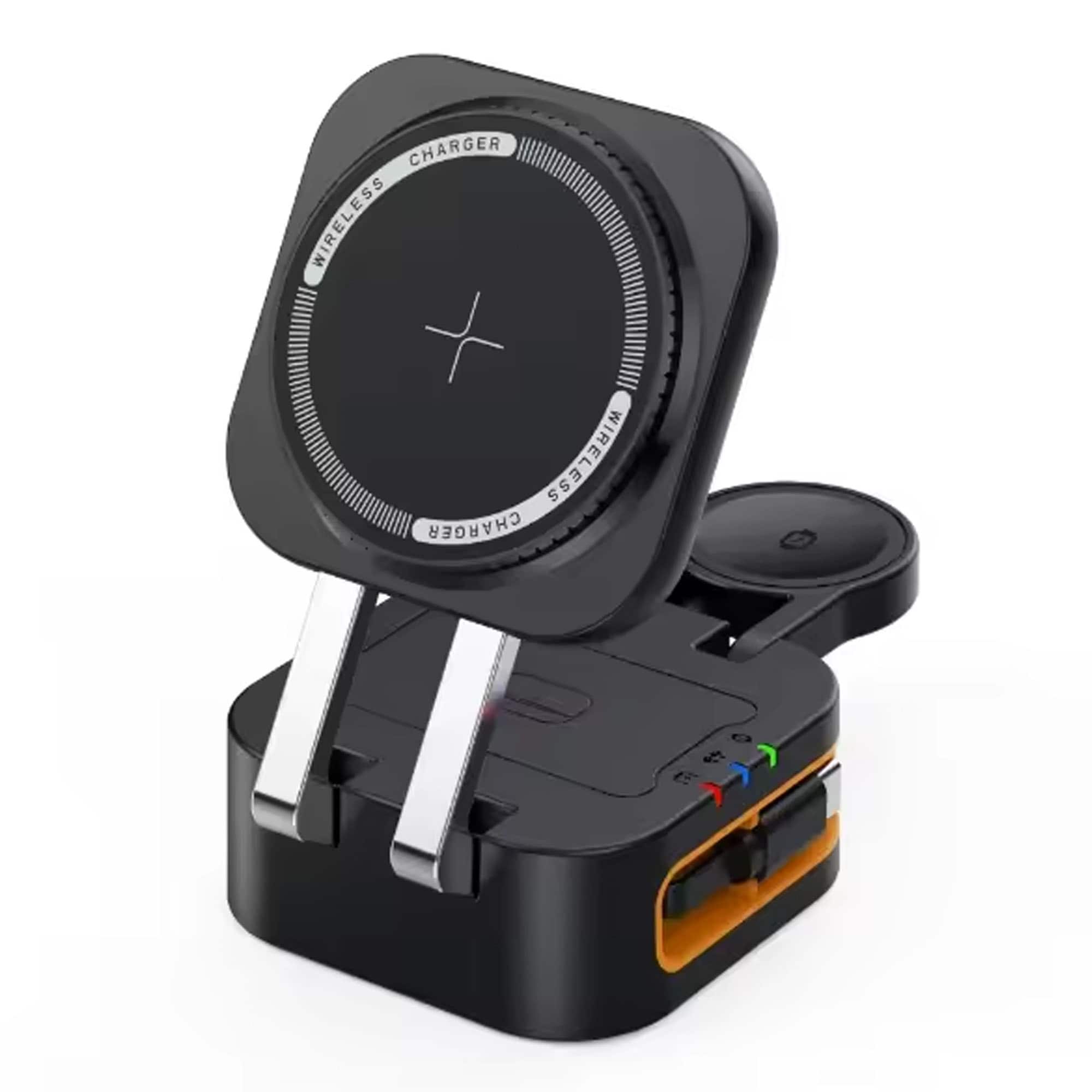 YONWAY - Retractable Cable Charger, Foldable Magnetic Wireless Charging Station, Fast Charging for iPhone, Apple Watch, Airpods