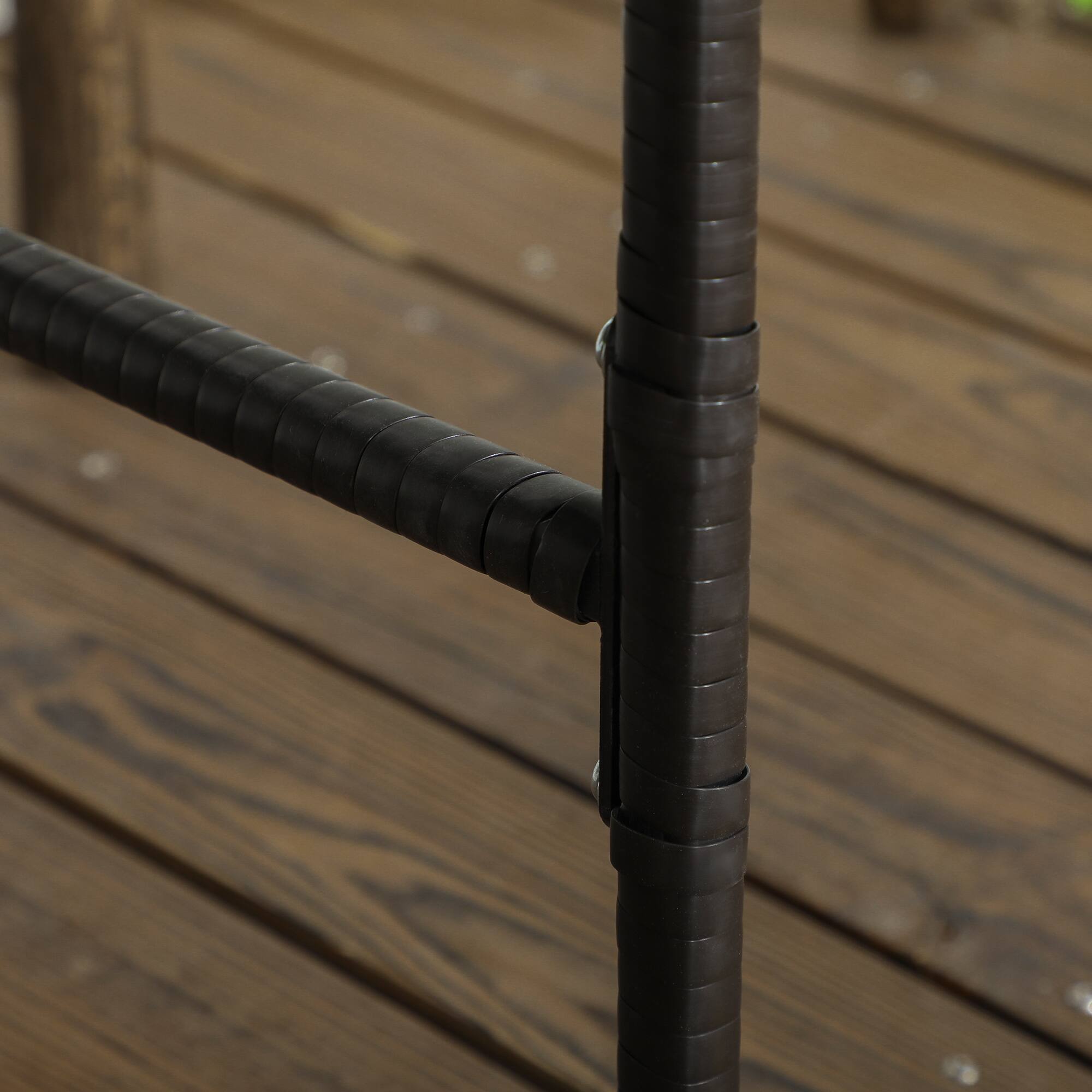 Alt View 4. Pawhut - Wicker Dog Shelter with Wheels, Portable Outdoor Animal Shelter for Small and Medium Sized Dogs.