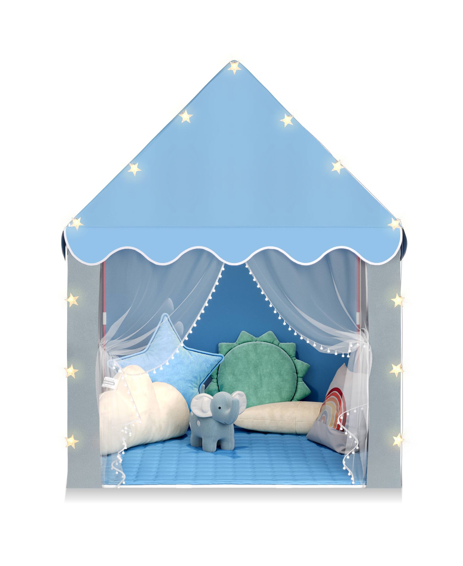 Alt View 6. Sugift - Kids Playhouse Tent with Star Lights & Mat for Girls & Boys, Indoor/Outdoor Gift.